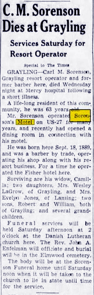 Sorensons Motel - Jun 26 1953 Owner Passes Away (newer photo)